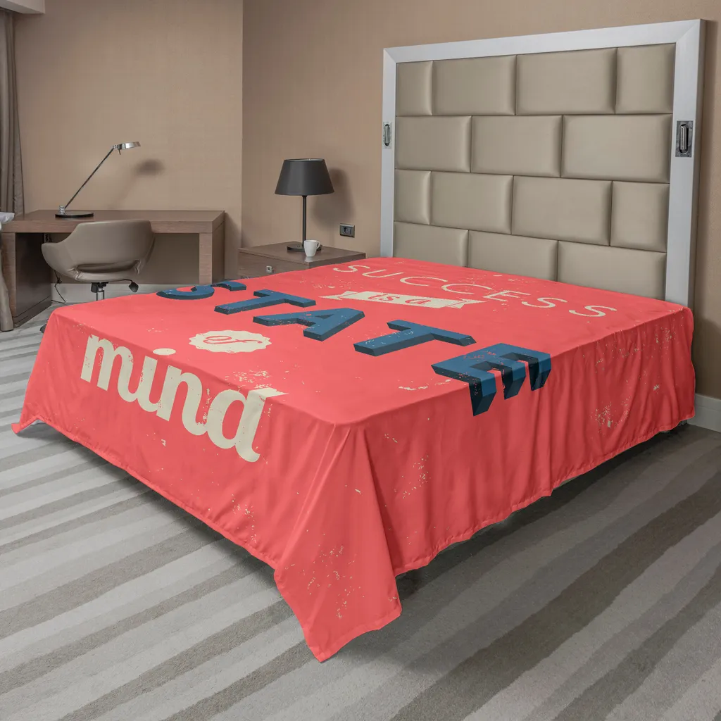 Drap de Lit Supérieur Décoratif 266x260 cm Imprimé Citation Classique