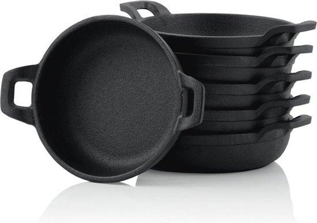 Gusseisen-Grillpfanne 13cm vorgeröstet ideal für BBQ und Ofen