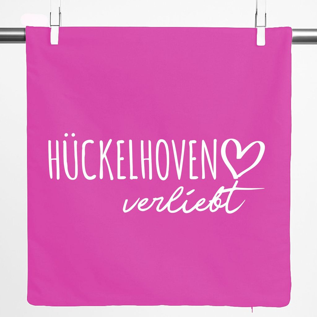 Huuraa Kissenbezug Hückelhoven verliebt 40x40cm Fuchsia Baumwolle Dekokissenbezug Geschenkidee