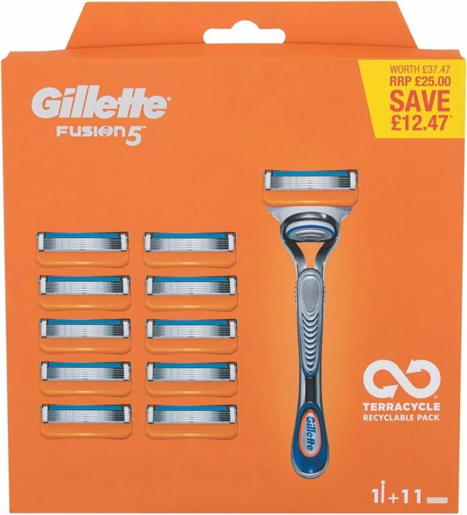 Gillette Fusion 5 Rasoir pour Homme 5 Lames et 11 Recharges Durables