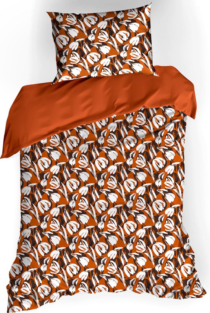 De Witte Lietaer Bettbezug Baumwollsatin, Tulipa Rooibos Tea - 140 x 200/220 + 60 x 70 cm