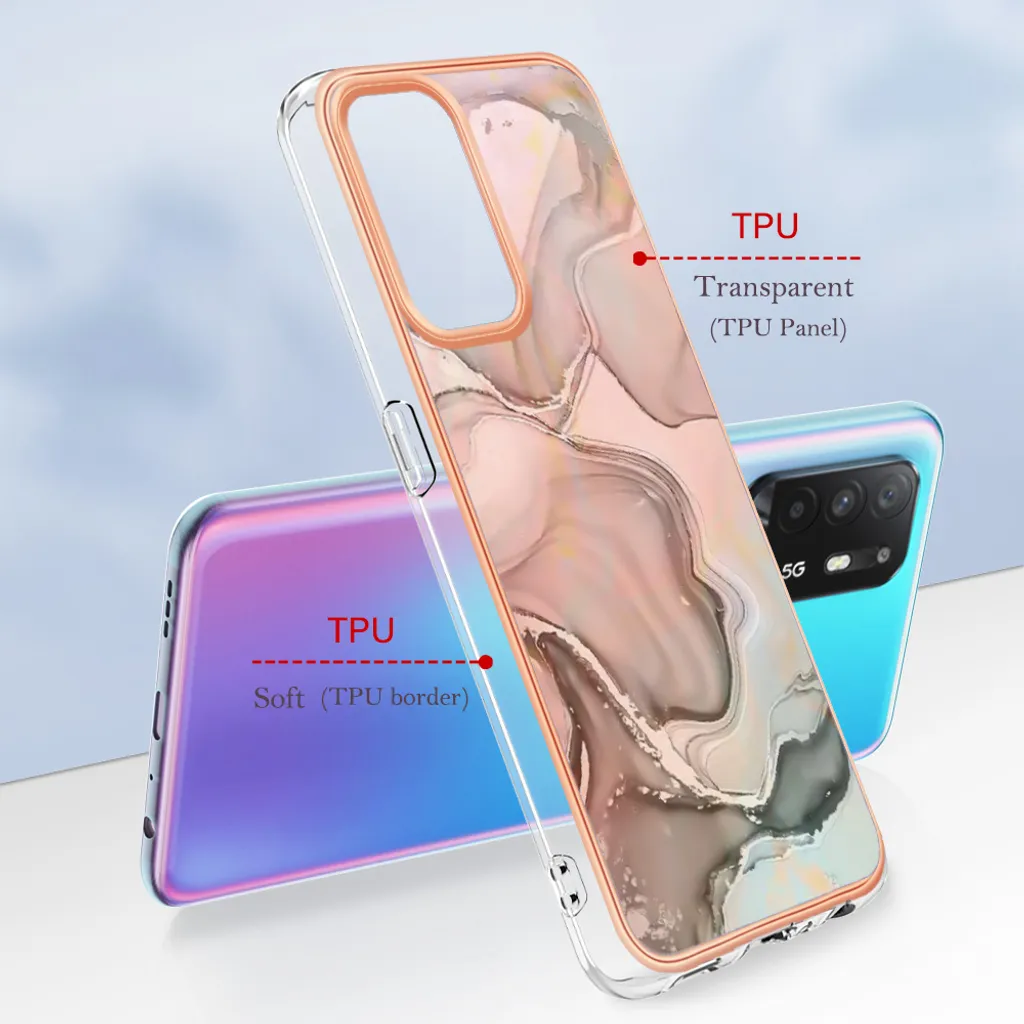 WILLIS Custodia per Oppo A74 4G, Cover Protettiva in Silicone TPU Colore Sfumato Trasparente, Custodia per Telefono Antiurto e Antigraffio
