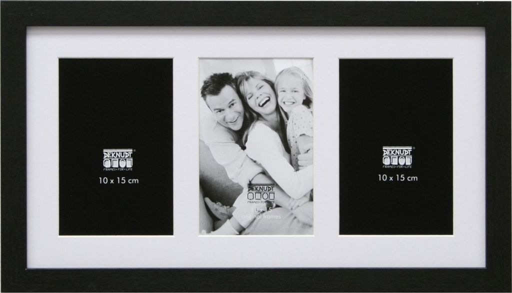 Deknudt S66KA3 Galerie 3x10x15 Holz schwarz mit Passepartout