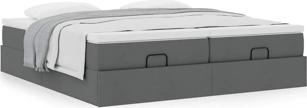 Maison Exclusive - Ottoman-Bett mit Matratzen Dunkelgrau 180x200 cm Stoff