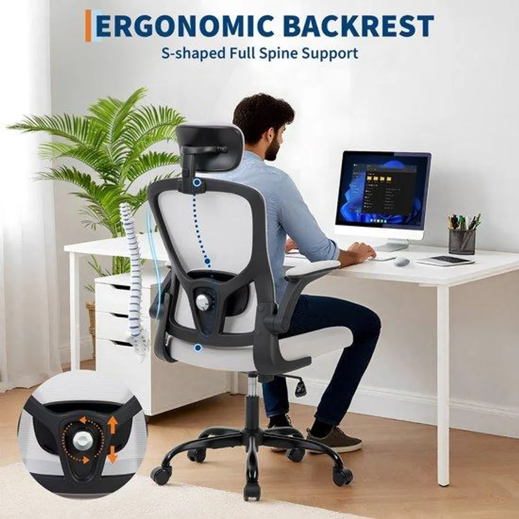 Chaise de bureau ergonomique pour informatique et longues heures assis