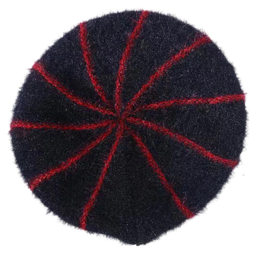 Dicke, warme Strickmütze aus weichem Samt mit Schirm für Damen im mittleren und höheren Alter