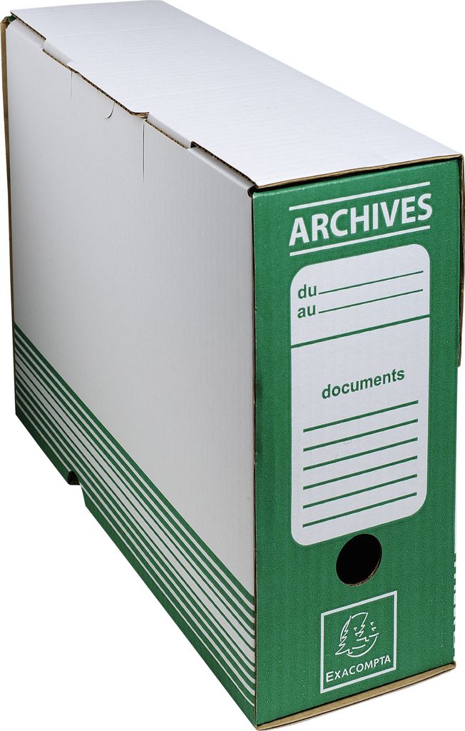 Exacompta 50x Ablagebox aus Wellpappe Rücken 100mm, DIN A4 - Grün - 261003H
