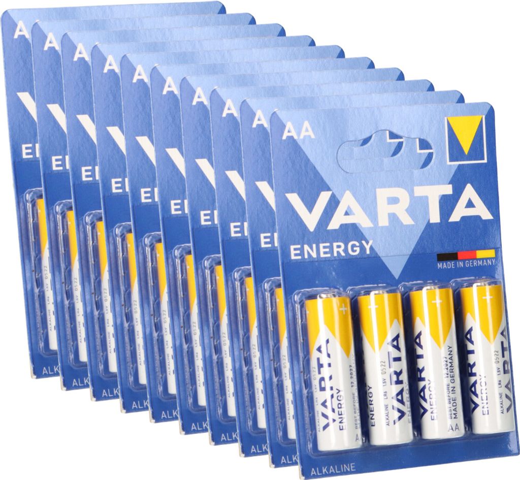 40x Varta Energy AlMn AA 1,5V Mignon Batterie im 4er Blister