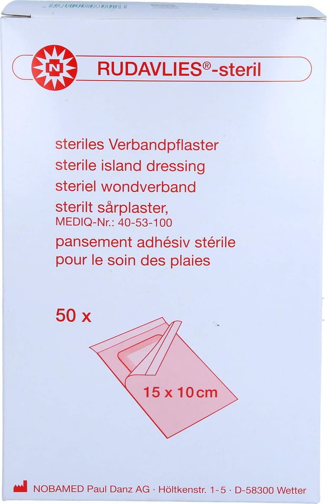 RUDAVLIES STERIL 15CMX10CM VERBANDPFLASTER, 50 St PFL Produktbild 