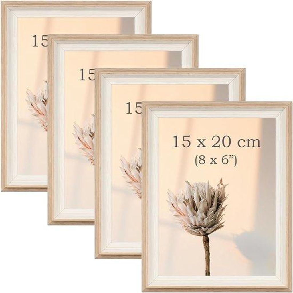 Famanu Fotolisten 4er Set 15x20 cm - Holzmaserung, stehend oder liegend