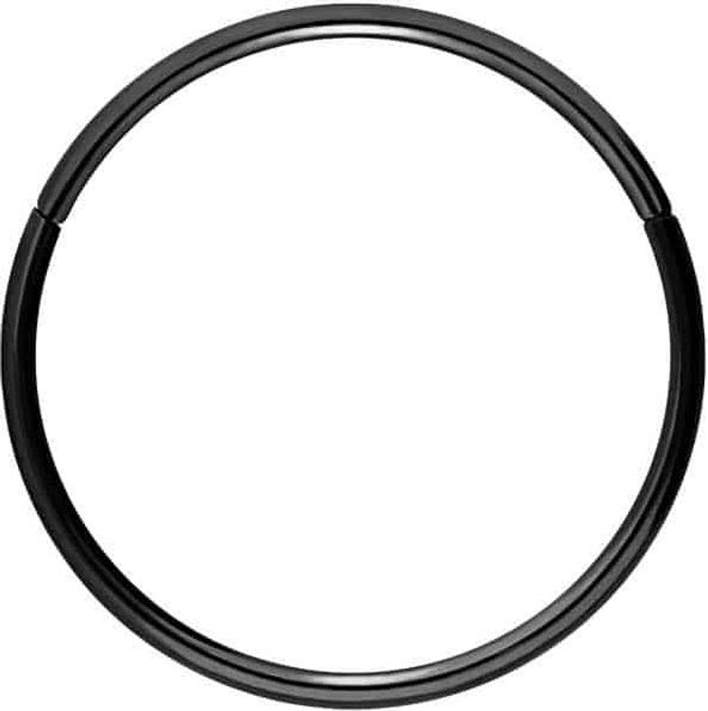 Ohrpiercing, Nasenpiercing, Septum Piercing Titan Segmentring Clicker Schwarz Innendurchmesser: 10mm + Stabstärke: 1mm