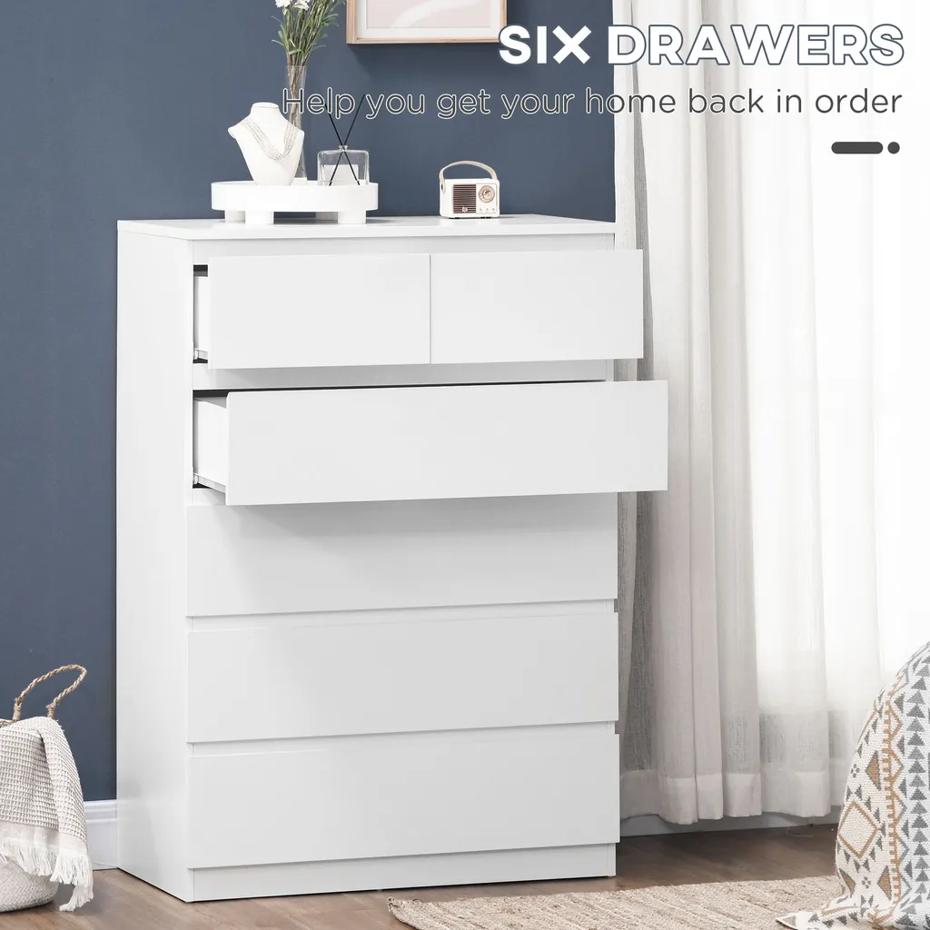 Commode Gain de Place 6 Tiroirs pour Optimiser le Rangement du Couloir