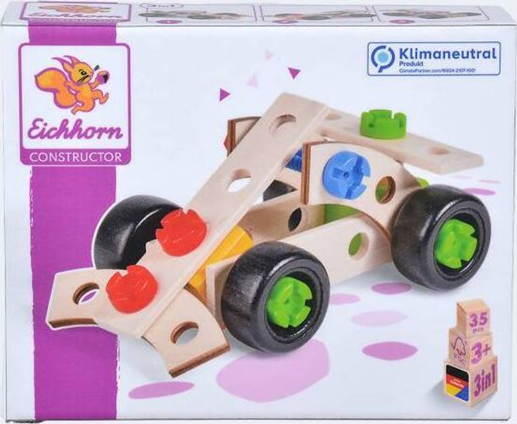 Eichhorn Constructor Rennauto 35 Teile 3 Modelle Produktbild 