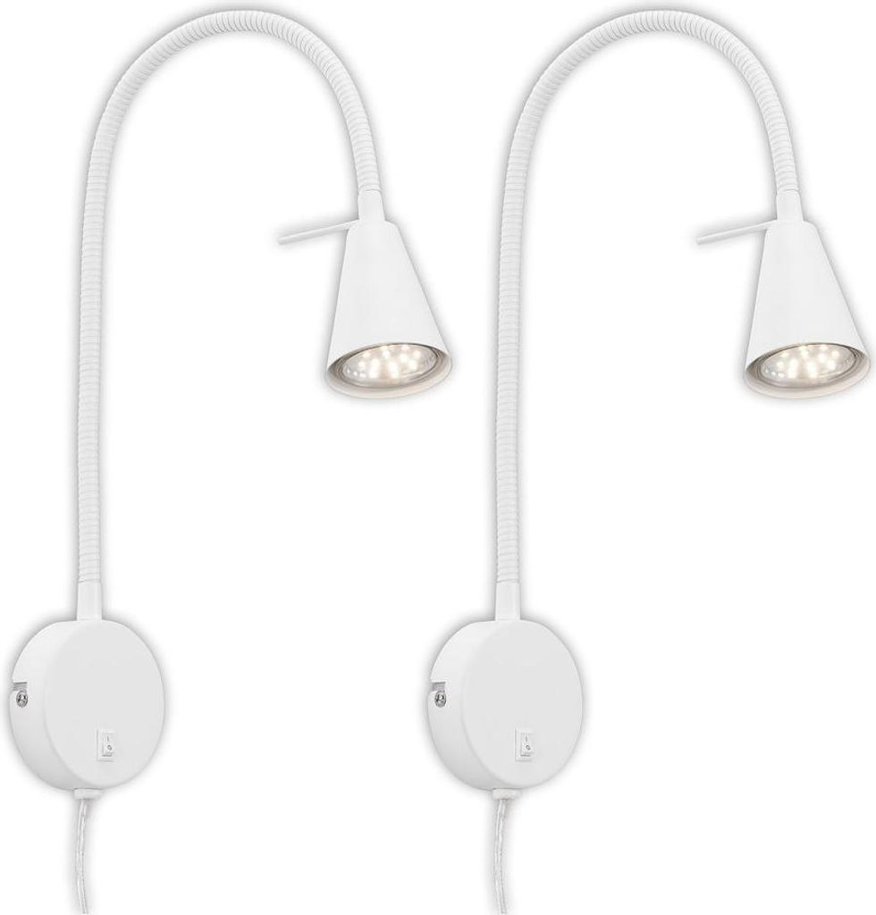 LED světlo na stěnu světlo na čtení sada 2 teplých bílých Obrázek produktu 