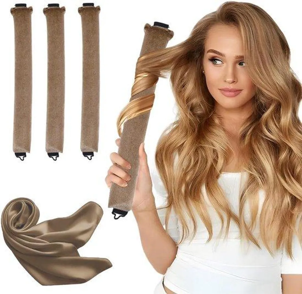 Bigoudis courts sans chaleur - Lot de 3 bigoudis pour boucles naturelles