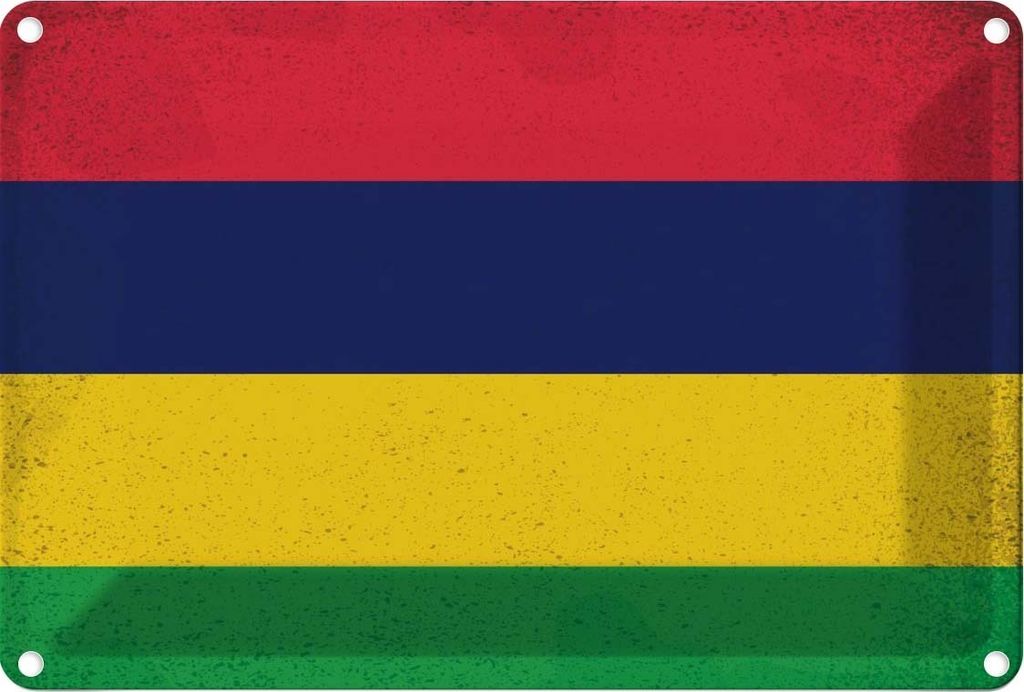 vianmo Blechschild 12x18 cm Mauritius Vintage Flagge Fahne Wappen