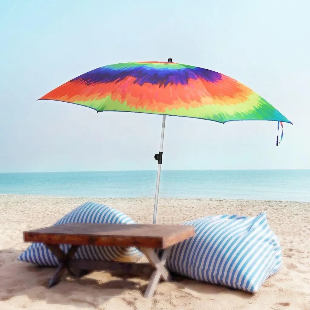 Parasol de Plage 2m Pro Garden Multicolore Idéal Camping et Vacances - 2