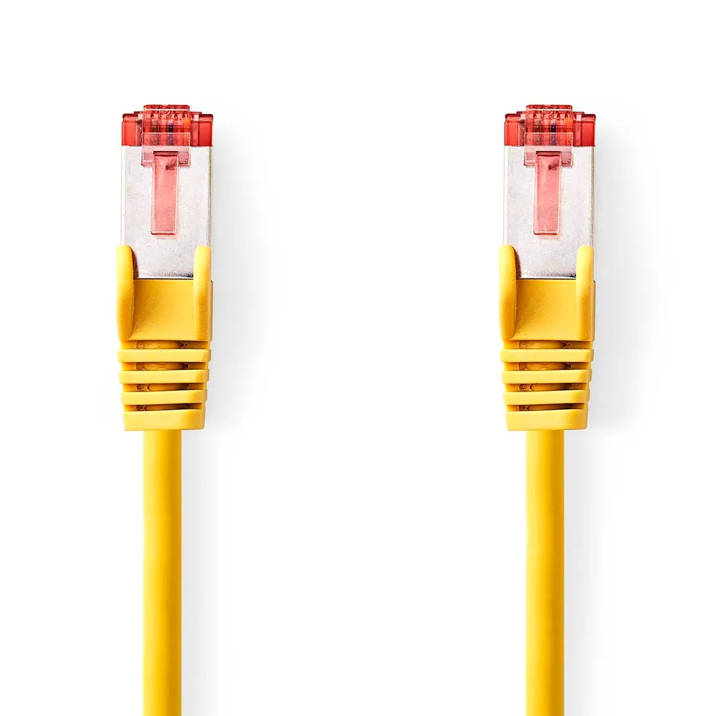 Cavo di rete CAT6 | RJ45 maschio | RJ45 maschio | S/FTP | 1,50 m | Rotondo | LSZH | Giallo | Etichetta