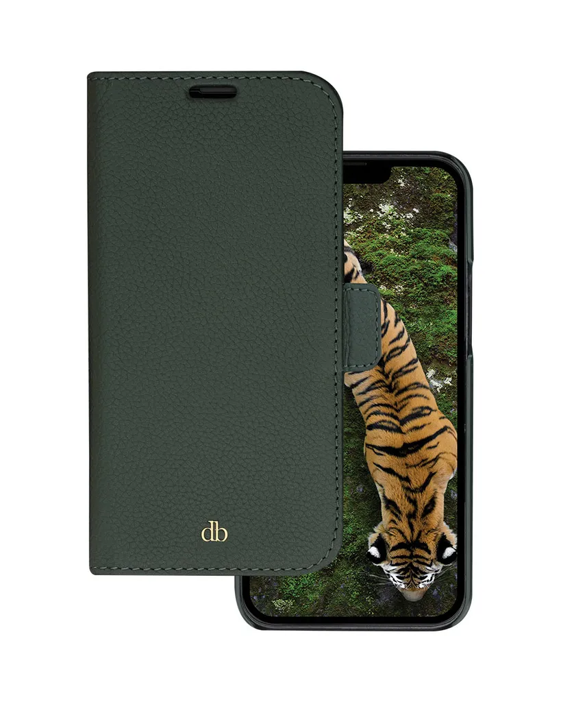 Cover 2 in 1 iPhone 14 Pro Max Portafoglio RFID Pelle Verde Scuro