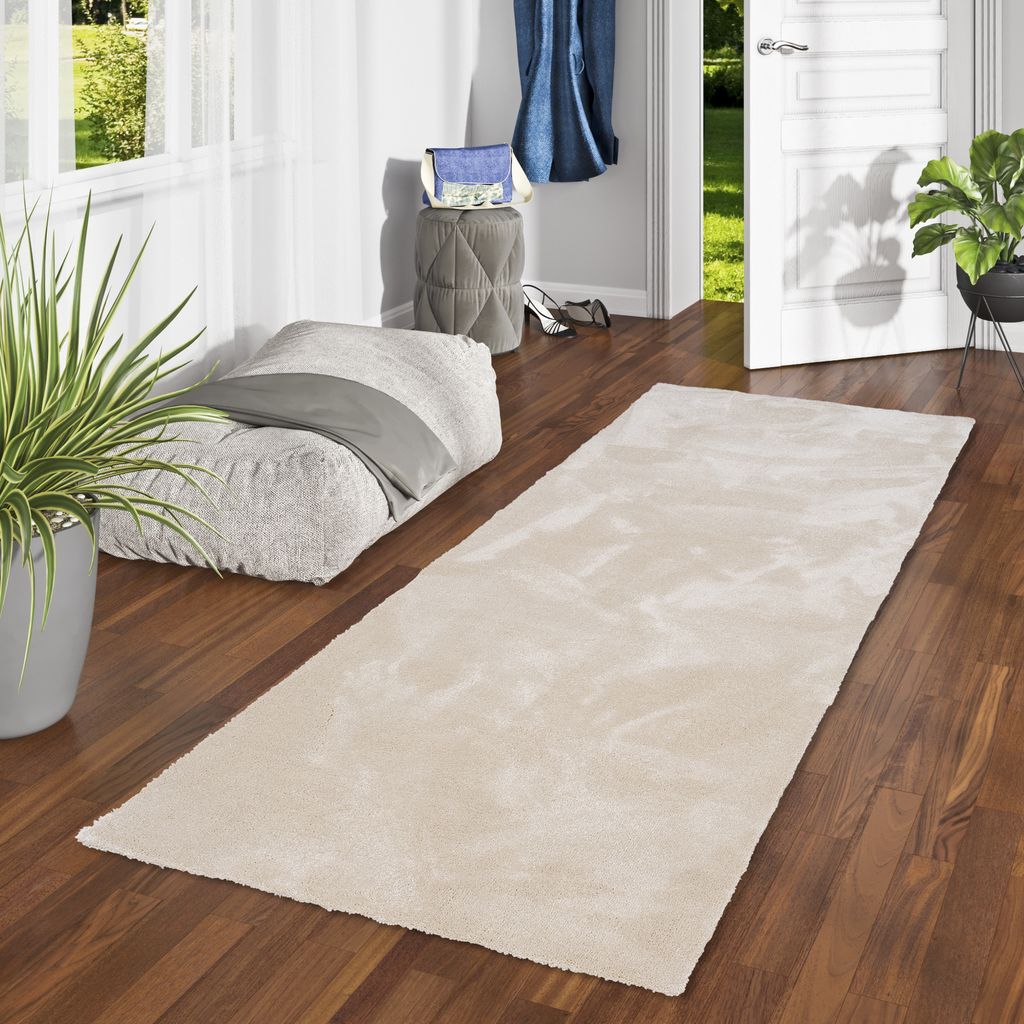 Super Soft Hochflor Läufer Livorno Creme, Größe:80x240 cm
