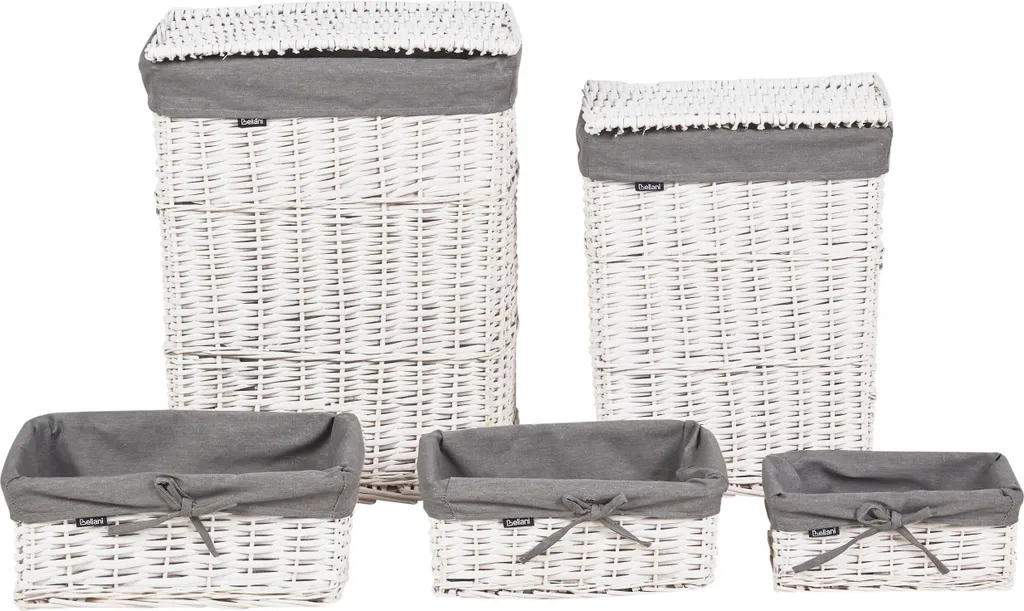 Fini le désordre avec le lot de 5 paniers osier gris Ella Lumarko chic