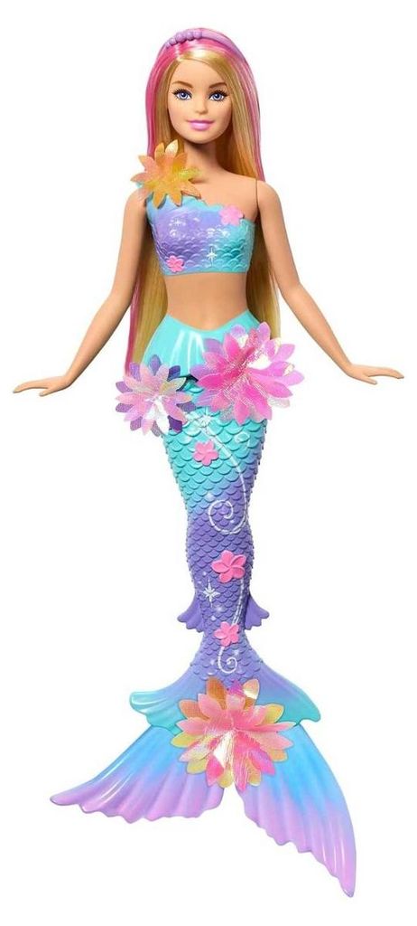 Barbie Sirena con flores mágicas, de pelo rubio Imagen del producto 