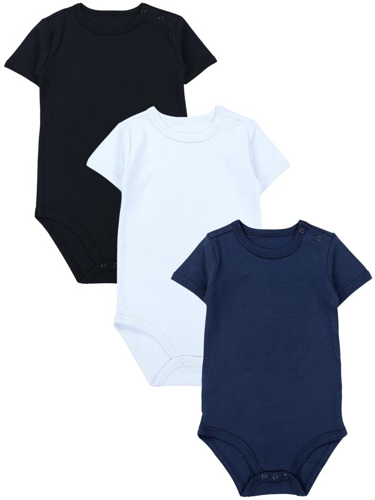 TupTam Kinder Unisex Kurzarm Body Baumwolle 3er Set , Farbe: Farbenmix 3, Größe: 104