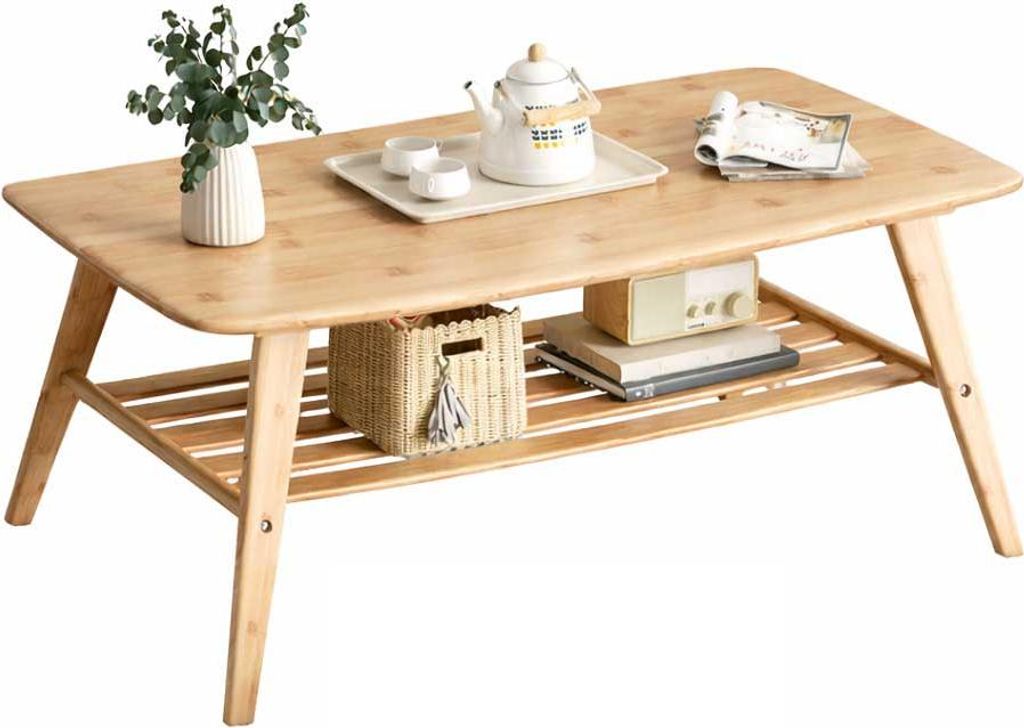 Stolik kawowy Reini - 120x60x50cm - Drewno bambusowe Zdjęcie produktu 