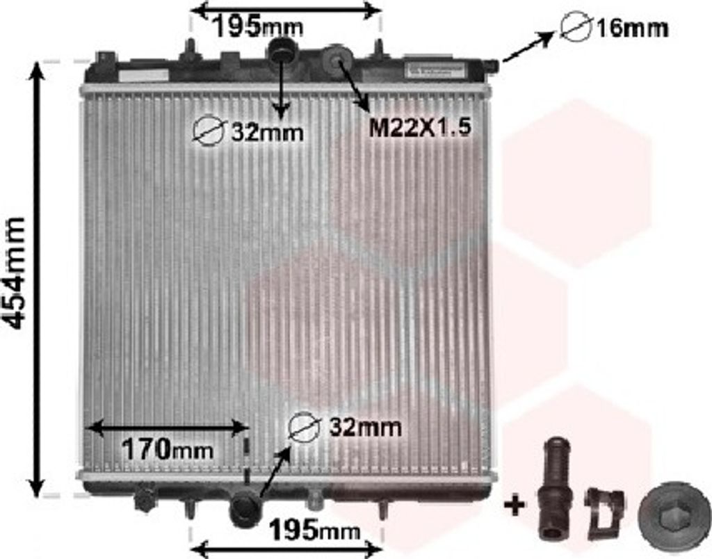 Van Wezel Wasserkühler für Peugeot 206 + SW 1,1 1,4 + 16V