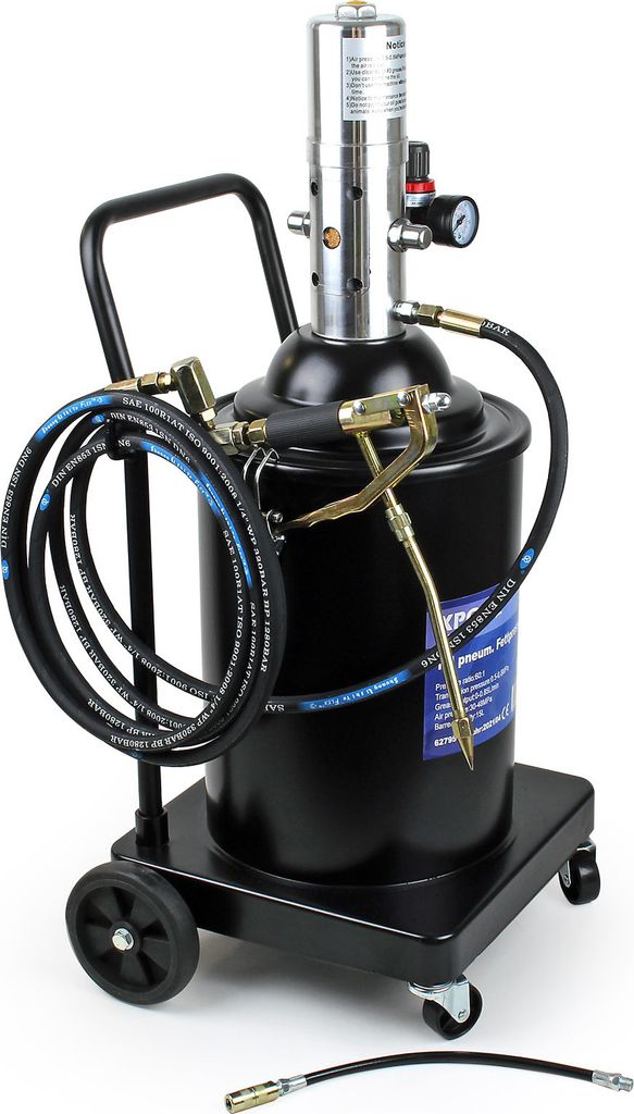 Wiltec 15l pneumatische Druckluft-Fettpresse für Profis für Schmierarbeiten an Kfz und Maschinen