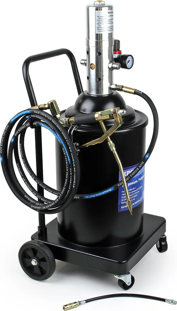 Wiltec Pompe à graisse pneumatique 15L professionnelle pour graissage