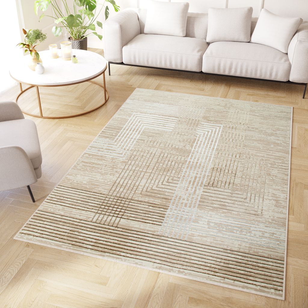 Tapiso Koberec Crystal Modern Brown Beige Cream Obývací Obrázek produktu 