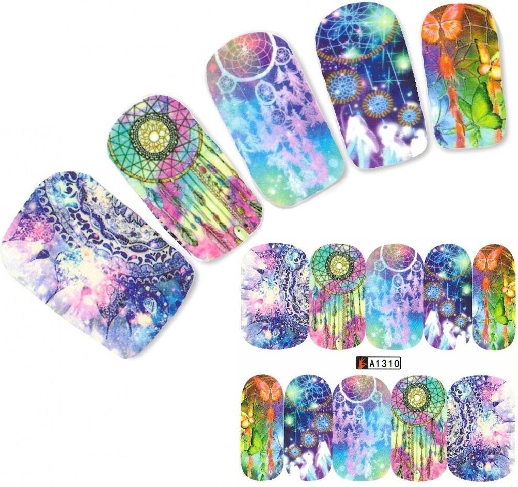 Tattoo Nail Traumfänger Federn Aufkleber Nagel Sticker