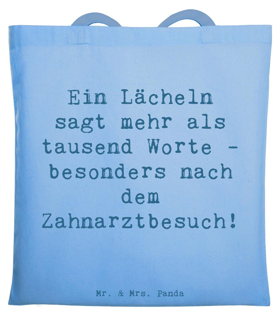 Mr. & Mrs. Panda dokumententasche Spruch Zahnärztin Lächeln - Sky Blue - Geschenk, Berufsgestaltung, Tasche, kreative Geschenke, Dankeschön, str...