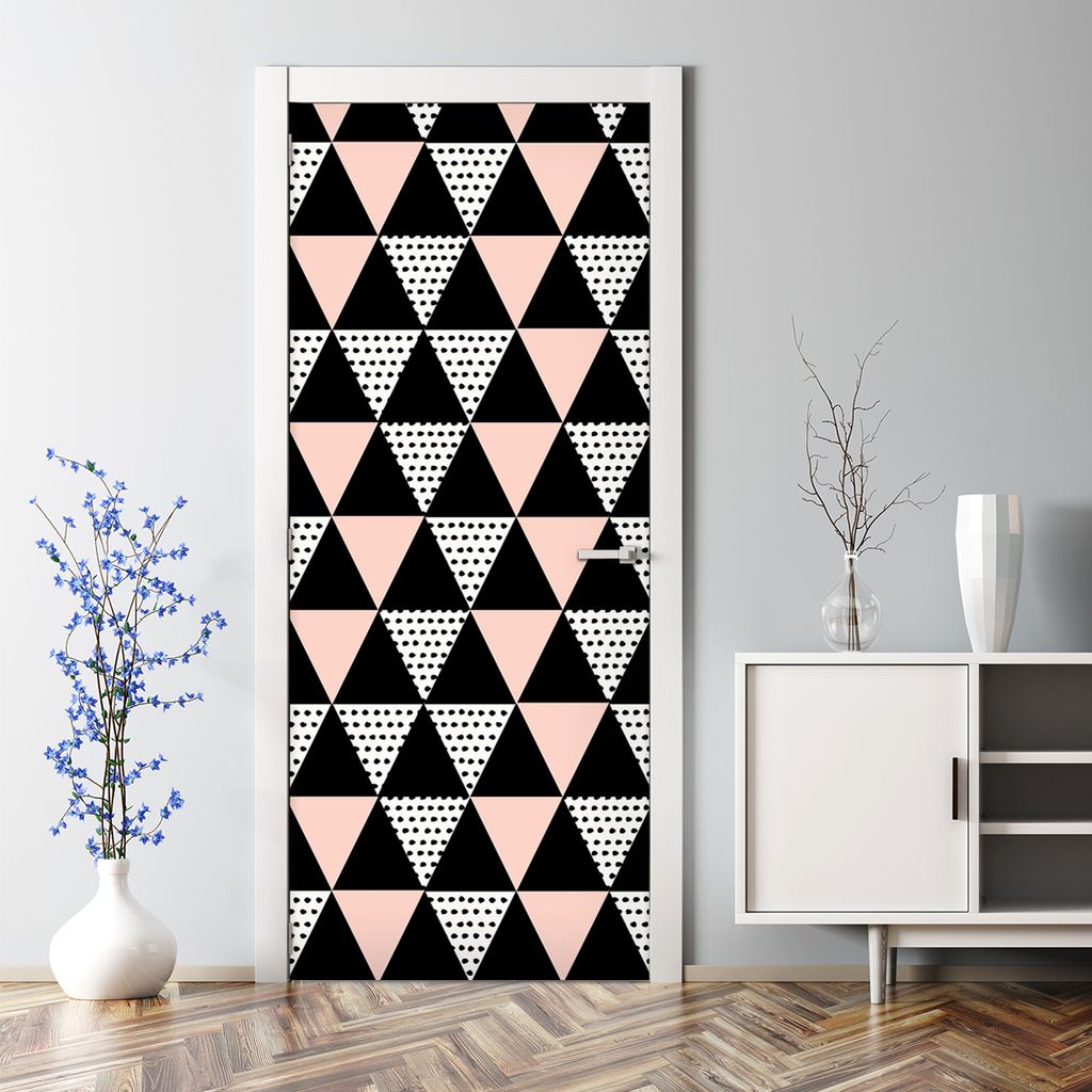Dekorative Türposter selbstklebend Klebefolie Wandaufkleber Türaufkleber Dreiecke Muster 85 x 200 cm