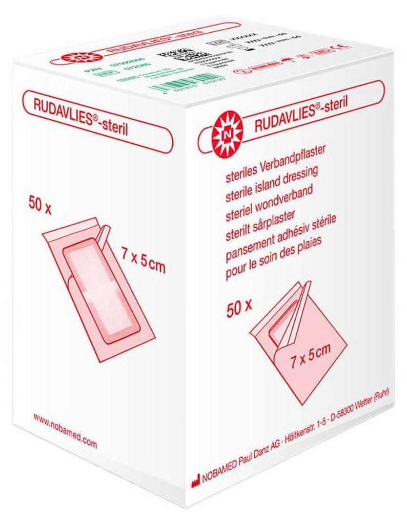 NOBA Rudavlies sparadrap stérile 50 pièces 7 cm x 5 cm Image du produit 