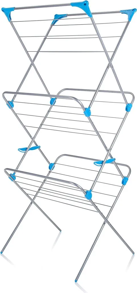 Séchoir à linge dépliable 15 m Argent - Structure renforcée anti-rouille