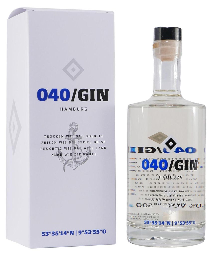 040/Gin Hamburg, 40% Vol. 0,5 l Produktbild 