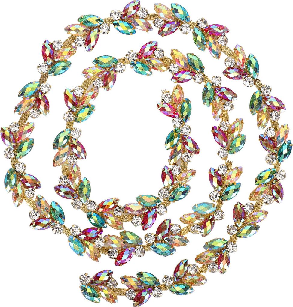 1YD Kristallverkleidung Dekoratives Nähwerkskunstdiamantkette Applique Gürtel für Hochzeitsdekoration2 cm Grün
