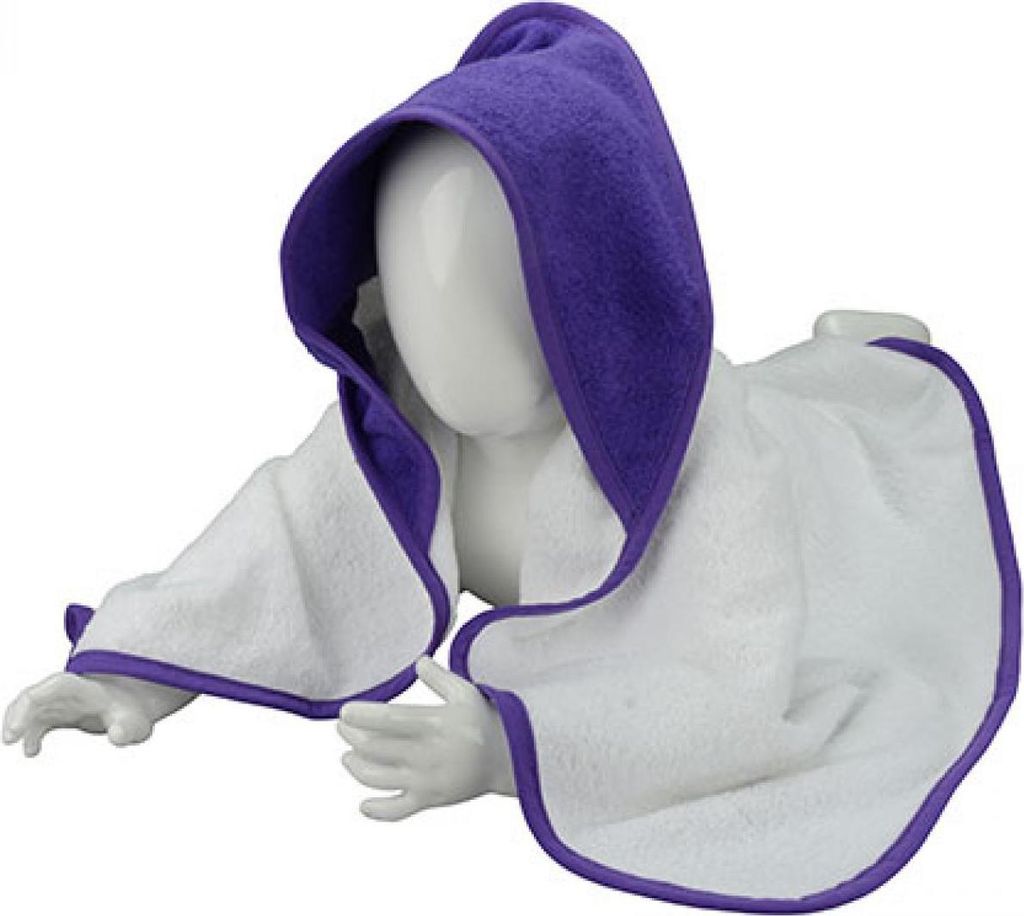 A&R 032.50 | Baby Hooded Towel / 75 x 75 cm - Farbe: White/Lime Green/Lime Green - Größe: 75 x 75 cm