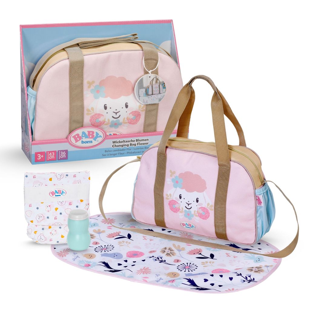BABY born Wickeltasche mit Wickelunterlage, Windel und Produktbild 