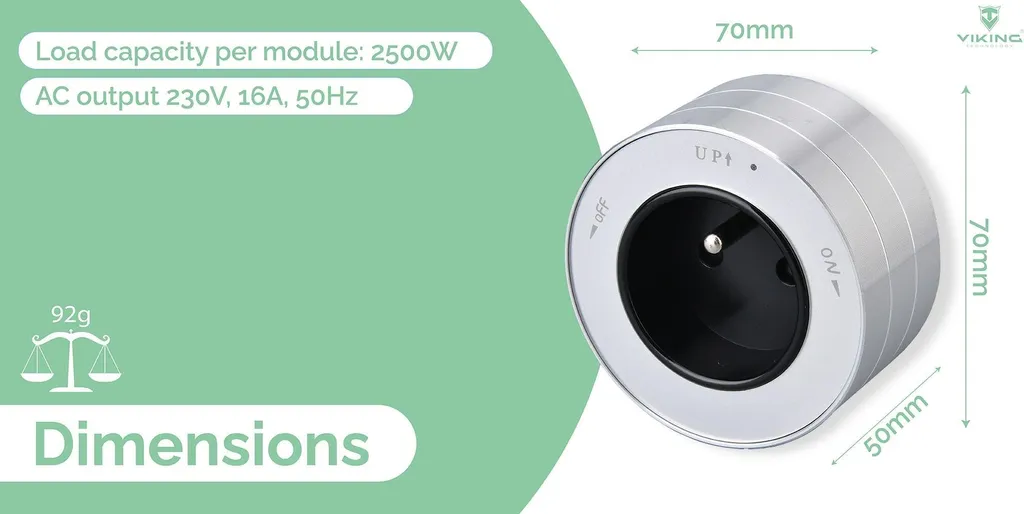 Interrupteur Module Viking A30S Argent pour Commande Électrique 230V - 24