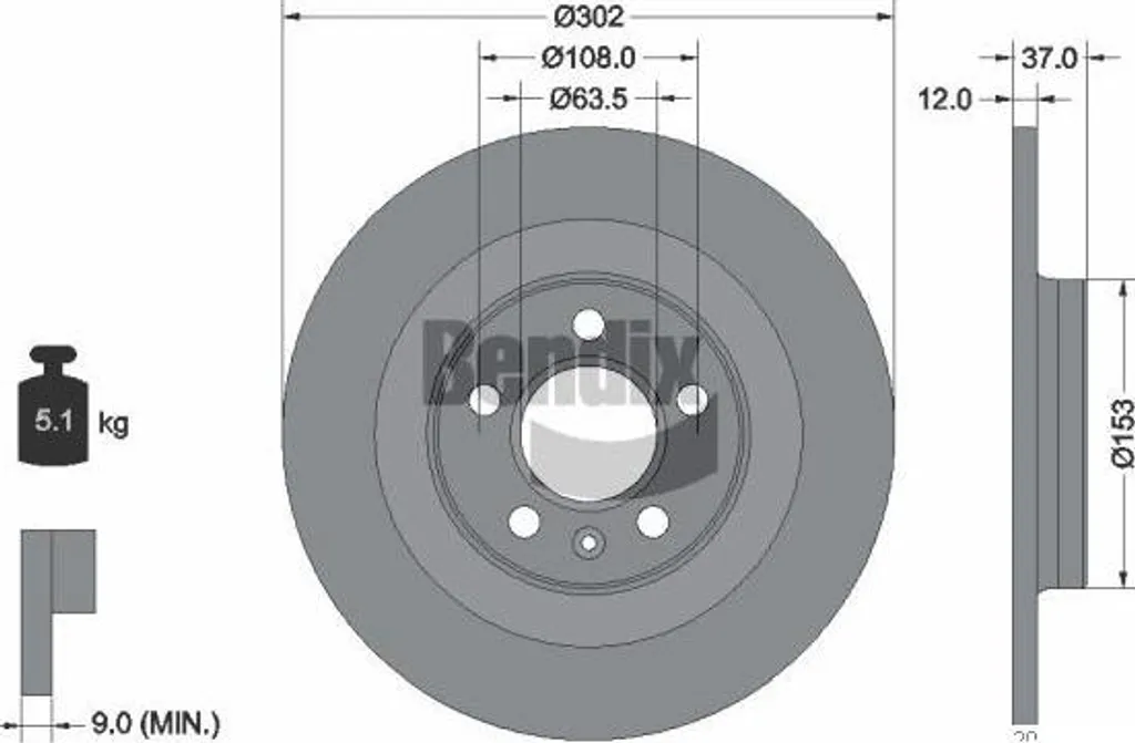 Disques de frein BDS2011 BENDIX pour XC40 : remplacement fiable OE