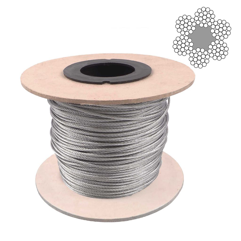 Stahlseil Forstseil Kranseil Verzinktes 10 mm (6x19) Seiltrommel 100m
