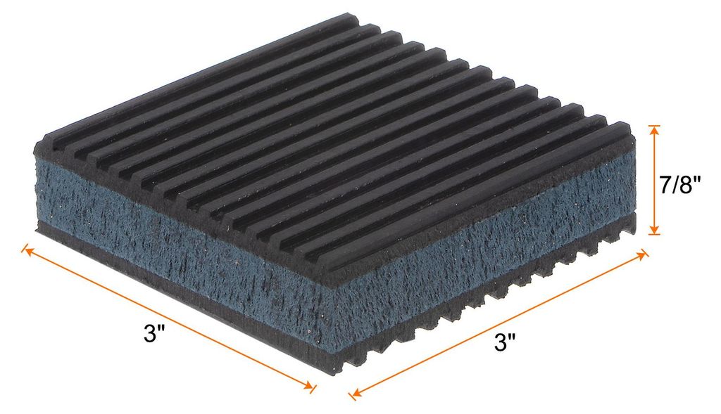 8Stk Gummi Anti-Vibrationspads Vibrationsd?mpfer 3" x 3" x 7/8" Isolationspad Vibrationsisolationspads Gerippte Matten mit EVA-Mitte fš¹r Waschma...