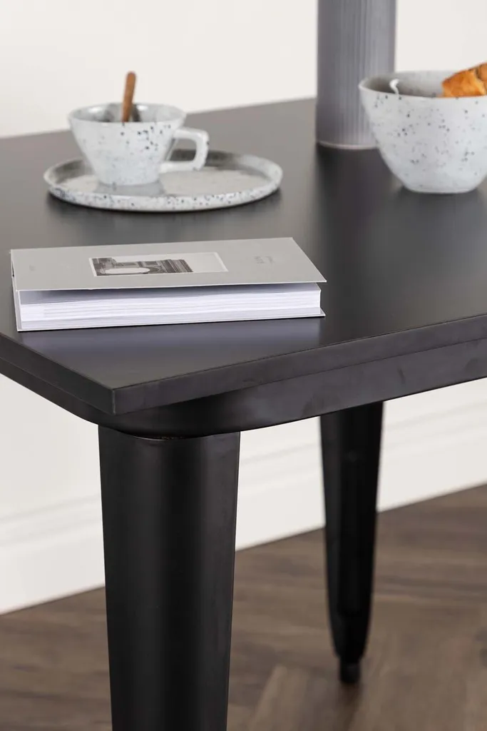 Table de salle à manger Tempe noire 80x80cm : la solution gain de place chic - 5