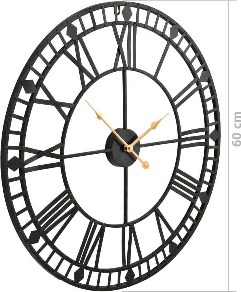 vidaXL Nástenné hodiny Vintage s Quartz pohybom kov 60 cm Obrázok produktu 
