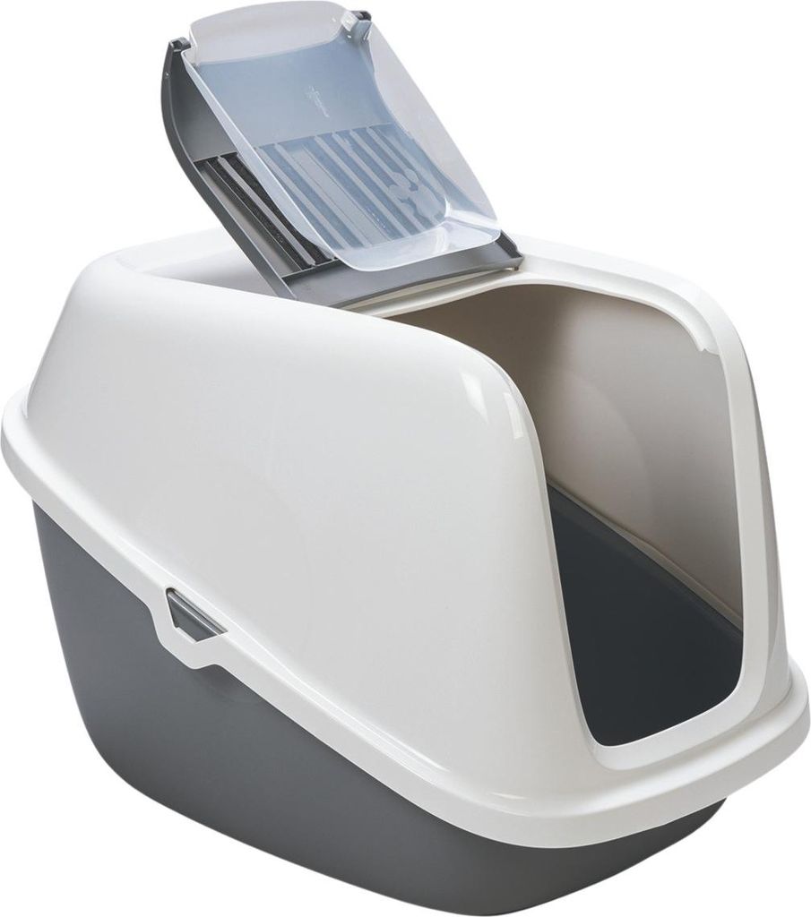 SAVIC Katzentoilette Nestor Giant grau/weiß Produktbild 