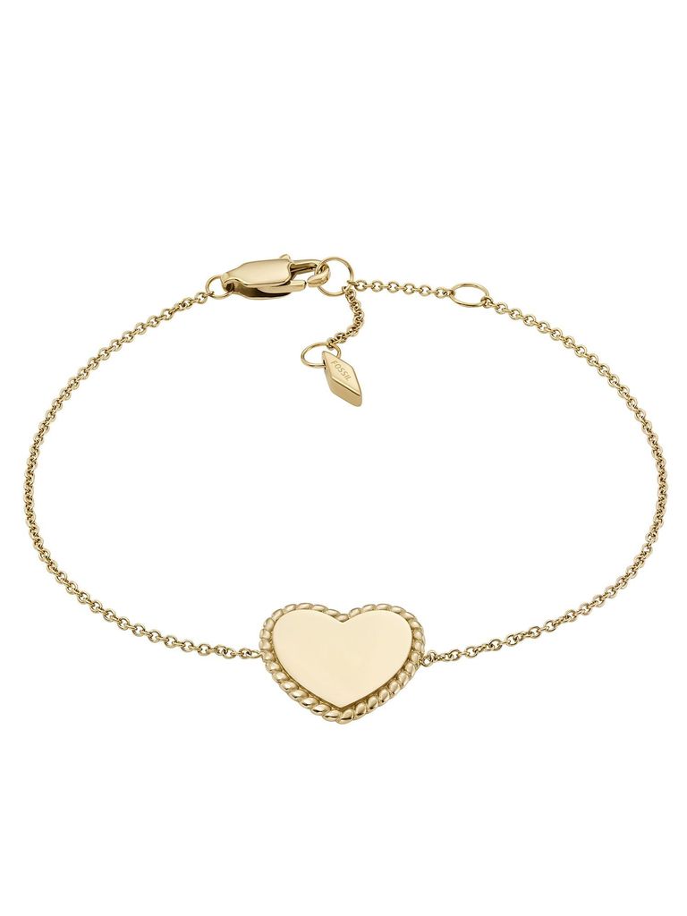Fossil JF04361710 Damen Armband Herz Edelstahl Gold 19,5 cm
