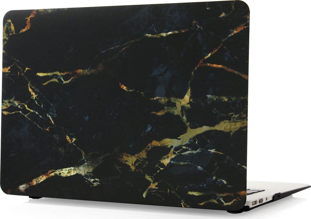 Mobigear Marble MacBook Air 11 Zoll (2010-2016) Hardcase Hülle MacBook Case - Schwarz / Braun - Model A1370 / A1465